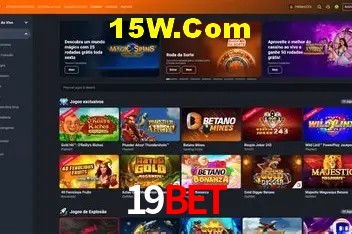 Interface moderna da plataforma 19Bet